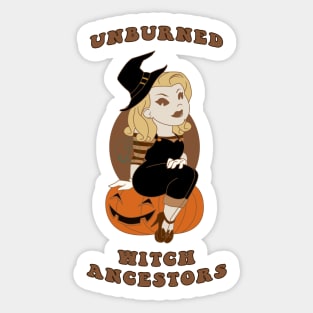 Old Cartoon Style pin up Witch ancestors Sticker